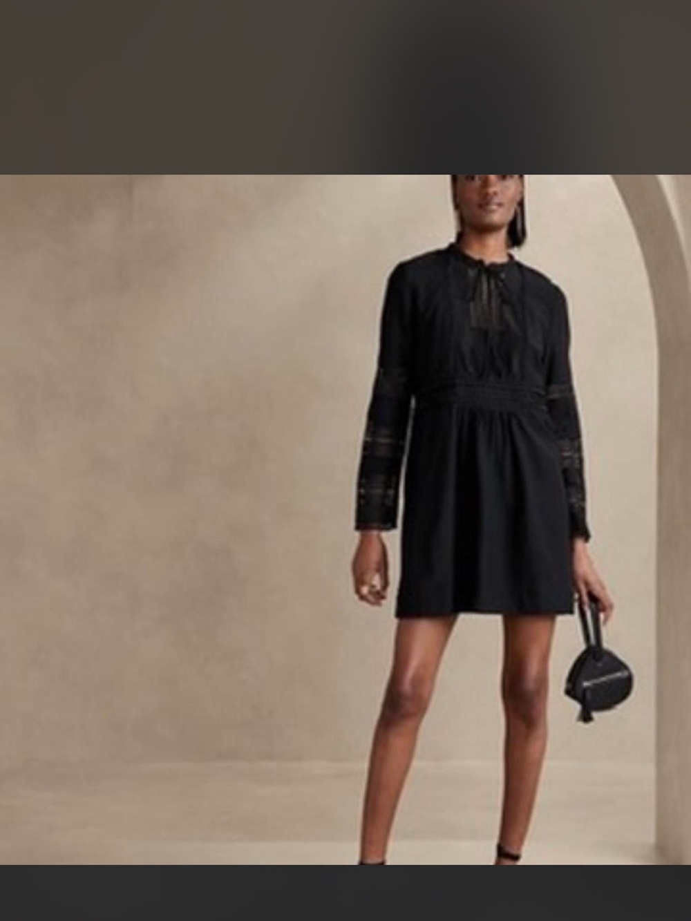 Banana Republic Diora Mini Dress in Black.